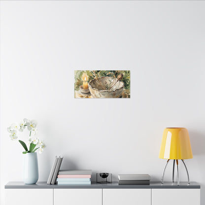 Ceramic Bowl Summer Canvas Art | Japandi Elegant Design