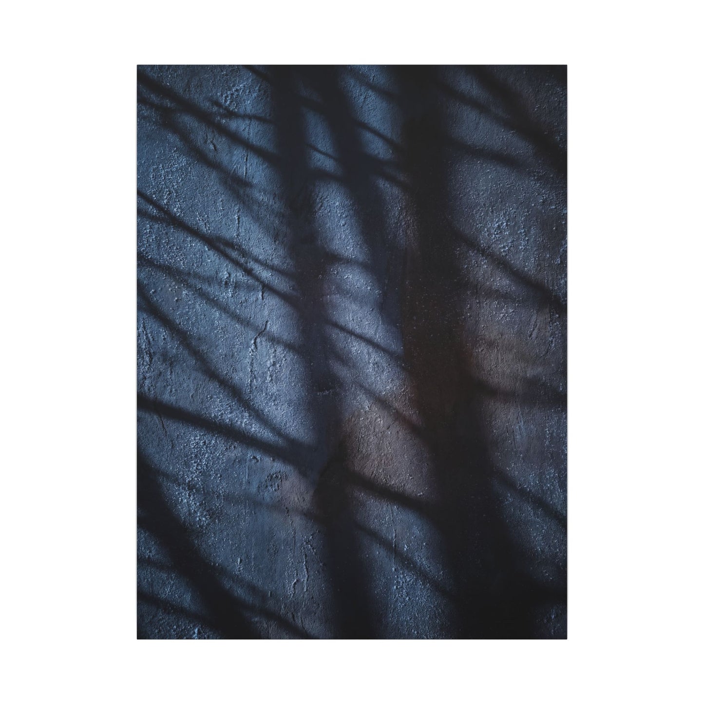 Dark Japandi Shadow Play in Moonlight | Moody Minimal Canvas Art