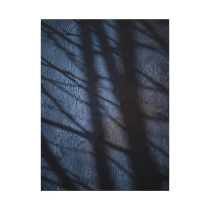 Dark Japandi Shadow Play in Moonlight | Moody Minimal Canvas Art
