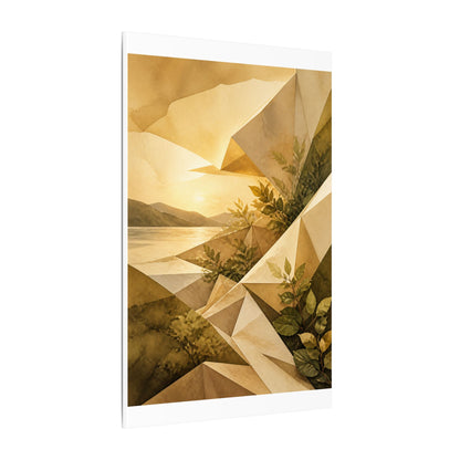 Golden Hour Paper Fold Canvas Art - Japandi Ma