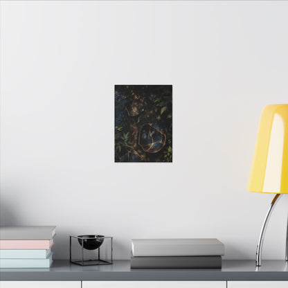 Dark Japandi Broken Pottery in Dappled | Shadow Zen Canvas Art