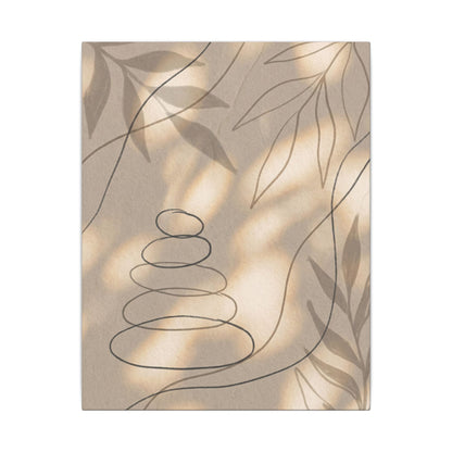 River Stones Minimal Line Canvas Art | Earthy Japandi Art