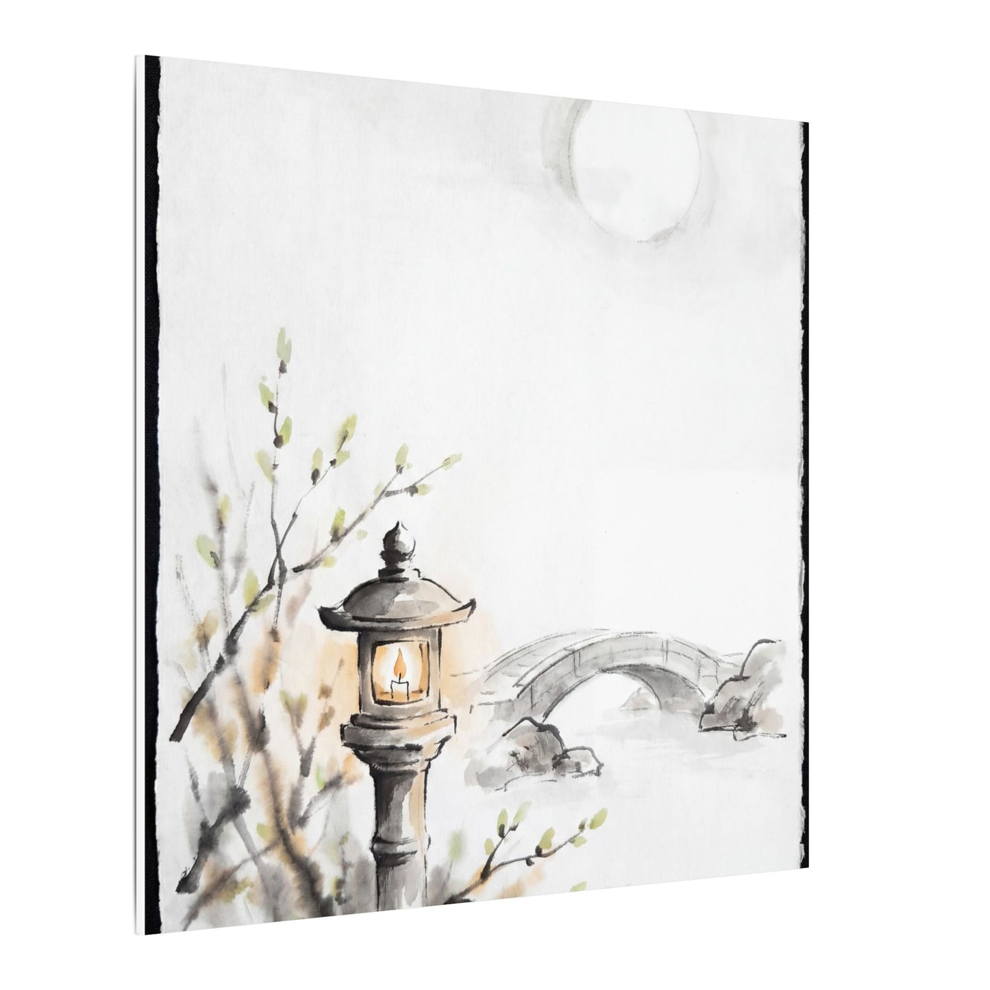 Moonlit Garden Spring Canvas Art | Zen Contemplative Design