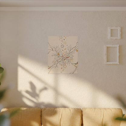 Warm Shadow Play Canvas Art - Minimal Line Japandi