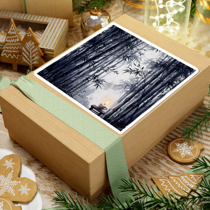 Candlelight Bamboo Grove Sticker - Zen Ma Art Print