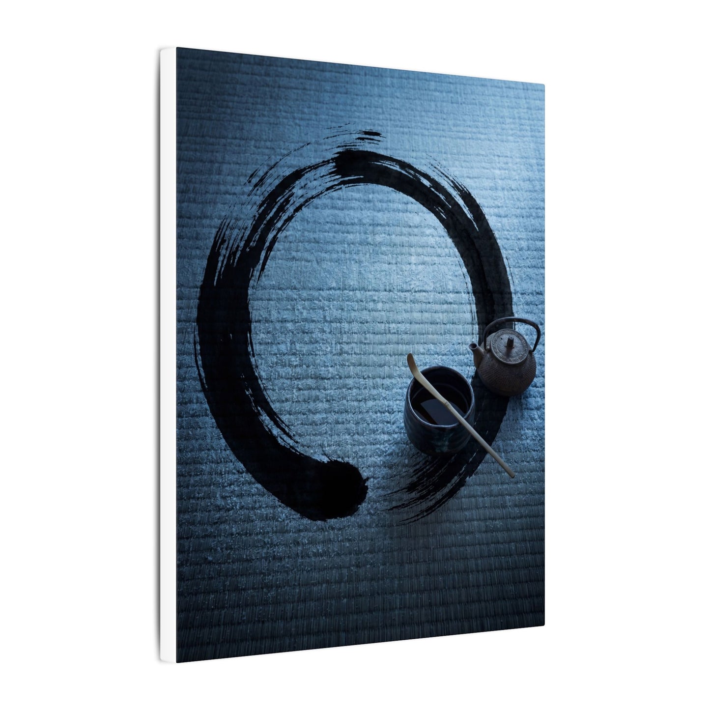 Winter Tea Ceremony Enso Canvas Art | Peaceful Decor