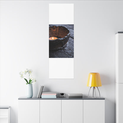 Atmospheric Ceramic Bowl Canvas Art - Moody Minimal Dark Japandi