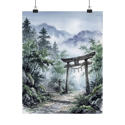 Fukinsei Torii Gate Wall Art Print - Zen Sumi E