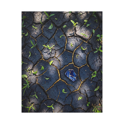 Cracked Earth Canvas Art | Spring Dark Japandi Moody Minimal Art