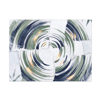 Winter Water Ripple Sumi E Canvas Art | Peaceful Decor