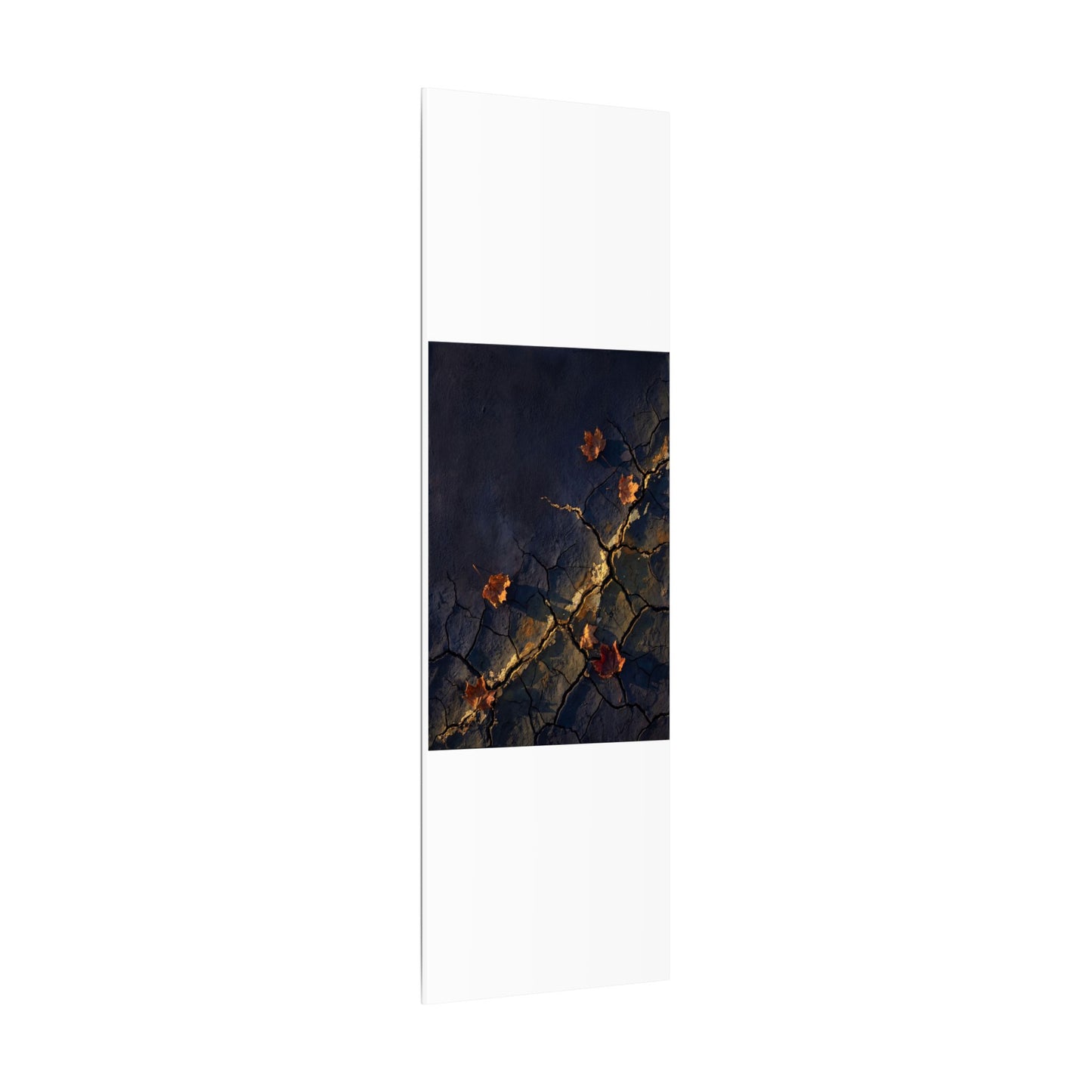 Cracked Earth Canvas Art | Autumn Dark Japandi Dark Texture Art