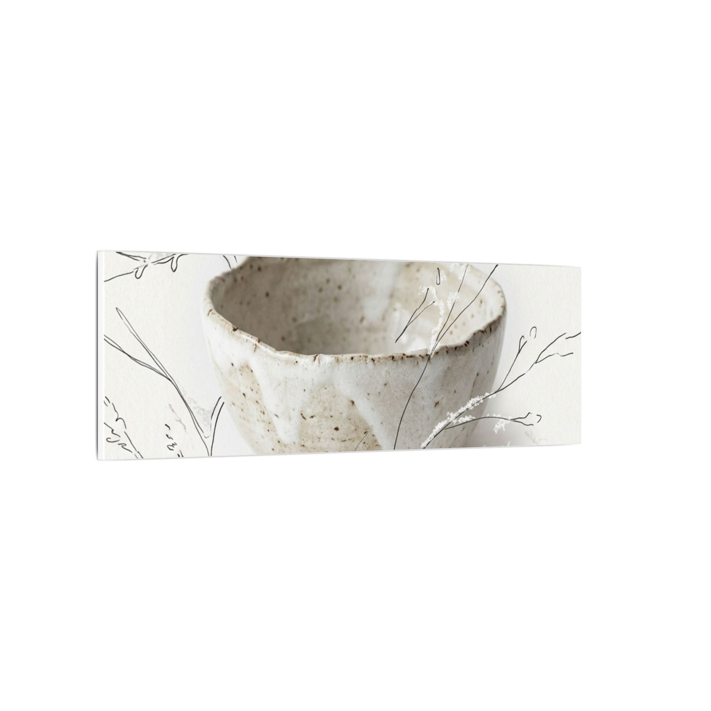 Neutral Ceramic Bowl Canvas Art - Minimal Line Japandi