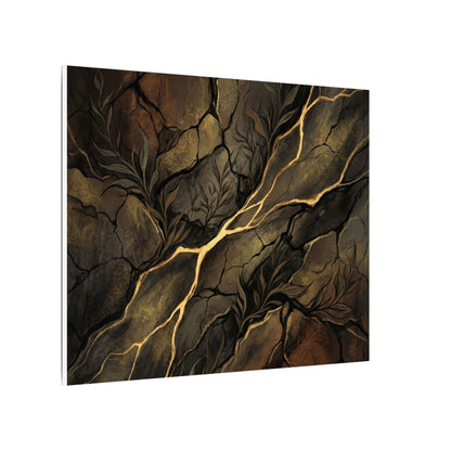 Cracked Earth Charcoal Ink Canvas Art | Bold Dark Japandi Art