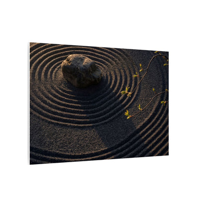 Rock Garden Shadow Zen Canvas Art | Bold Dark Japandi Art