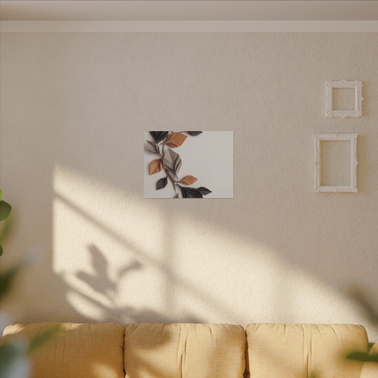Paper Fold Autumn Canvas Art | Japandi Earthy Design
