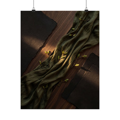 Silk Drape Spring Wall Art Print | Dark Japandi Bold Design Art Print
