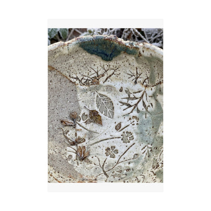 Winter Ceramic Bowl Japanese Pattern Wall Art Print | Earthy Decor