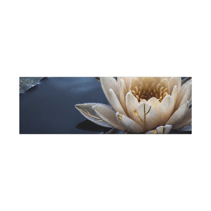 Beautiful Lotus Flower Canvas Art - Gold Vein Kintsugi