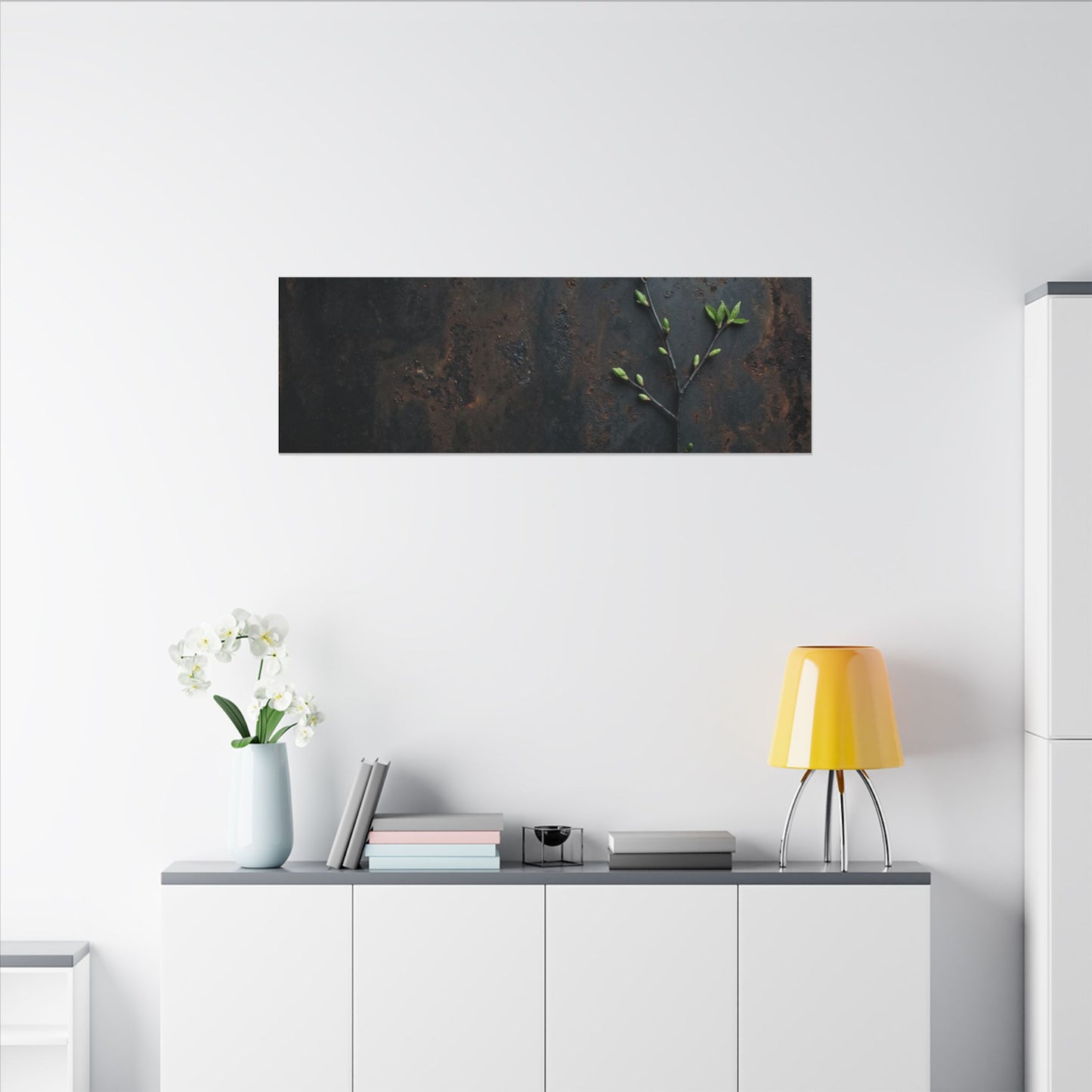 Rust Patina Moody Minimal Canvas Art | Moody Dark Japandi Art