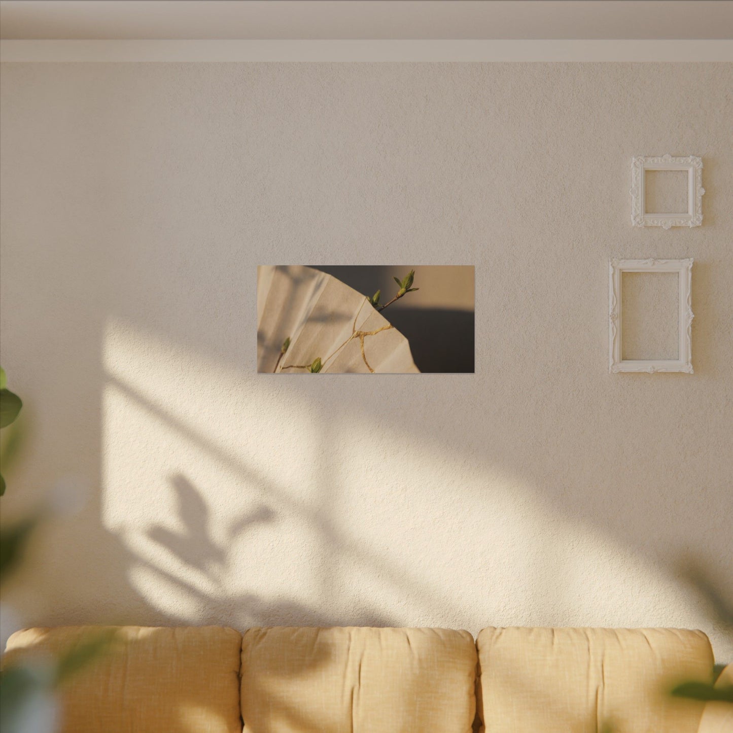 Paper Fold Gold Vein Canvas Art | Healing Kintsugi Art