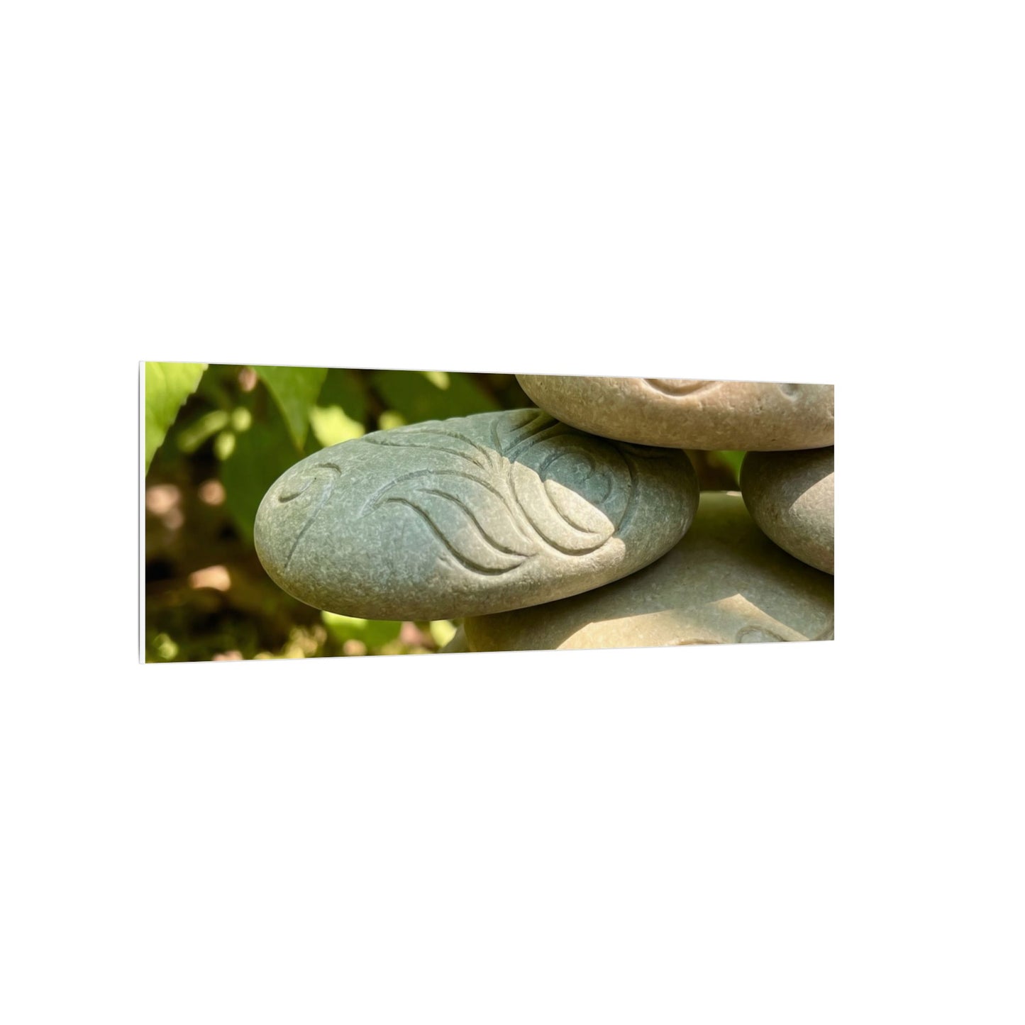 River Stones Summer Canvas Art | Japandi Earthy Design