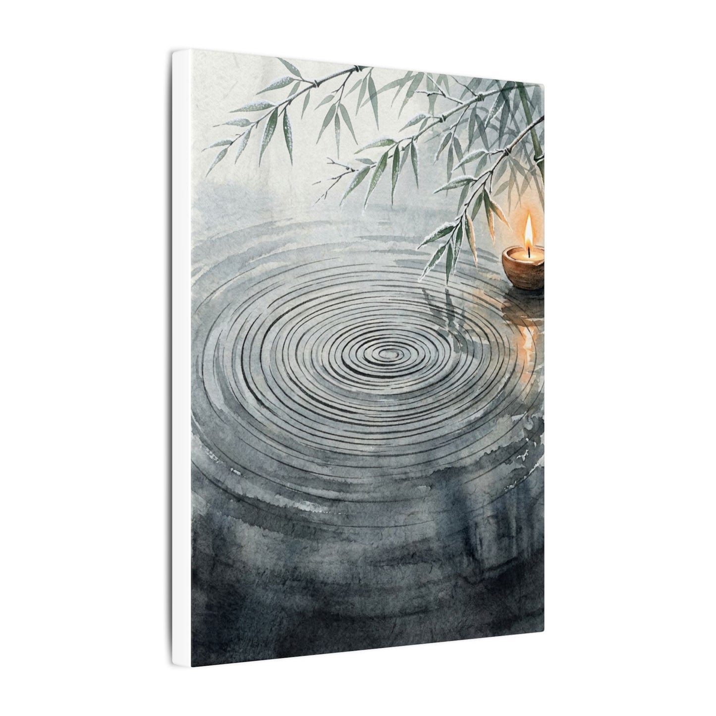Water Ripple Sumi E Canvas Art | Calm Zen Art