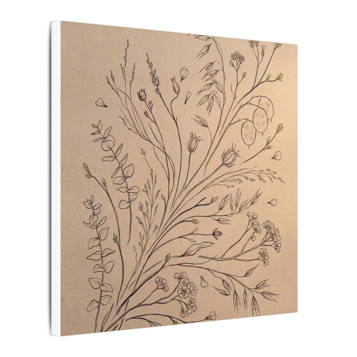 Dried Flowers Canvas Art | Spring Japandi Minimal Line Art