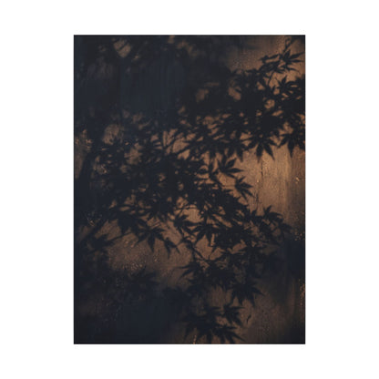Shadow Play Autumn Canvas Art | Dark Japandi Atmospheric Design