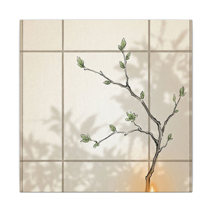 Shoji Screen Spring Canvas Art | Japandi Cozy Design