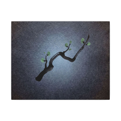 Ink Brushstroke Canvas Art | Spring Dark Japandi Moody Minimal Art