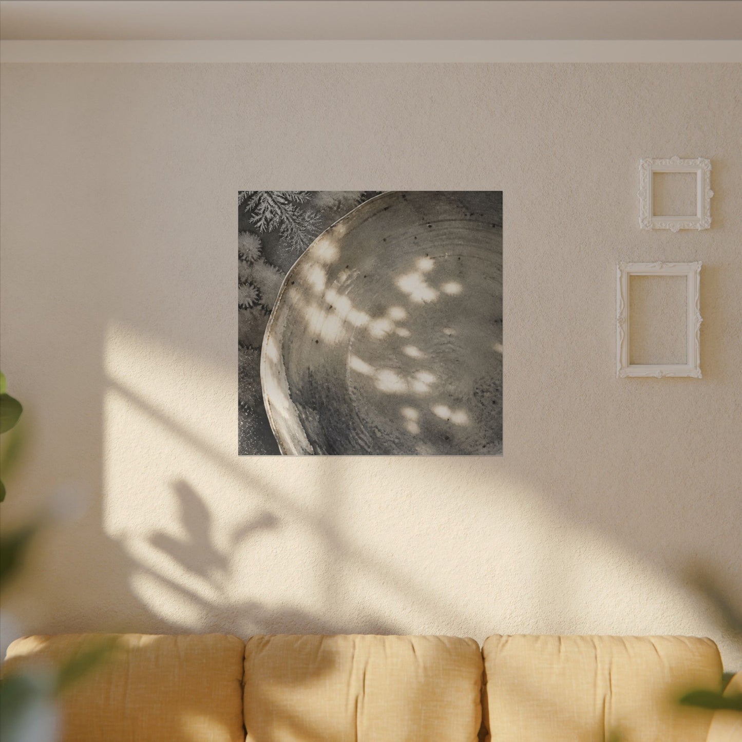 Ceramic Bowl Watercolor Canvas Art | Warm Japandi Art