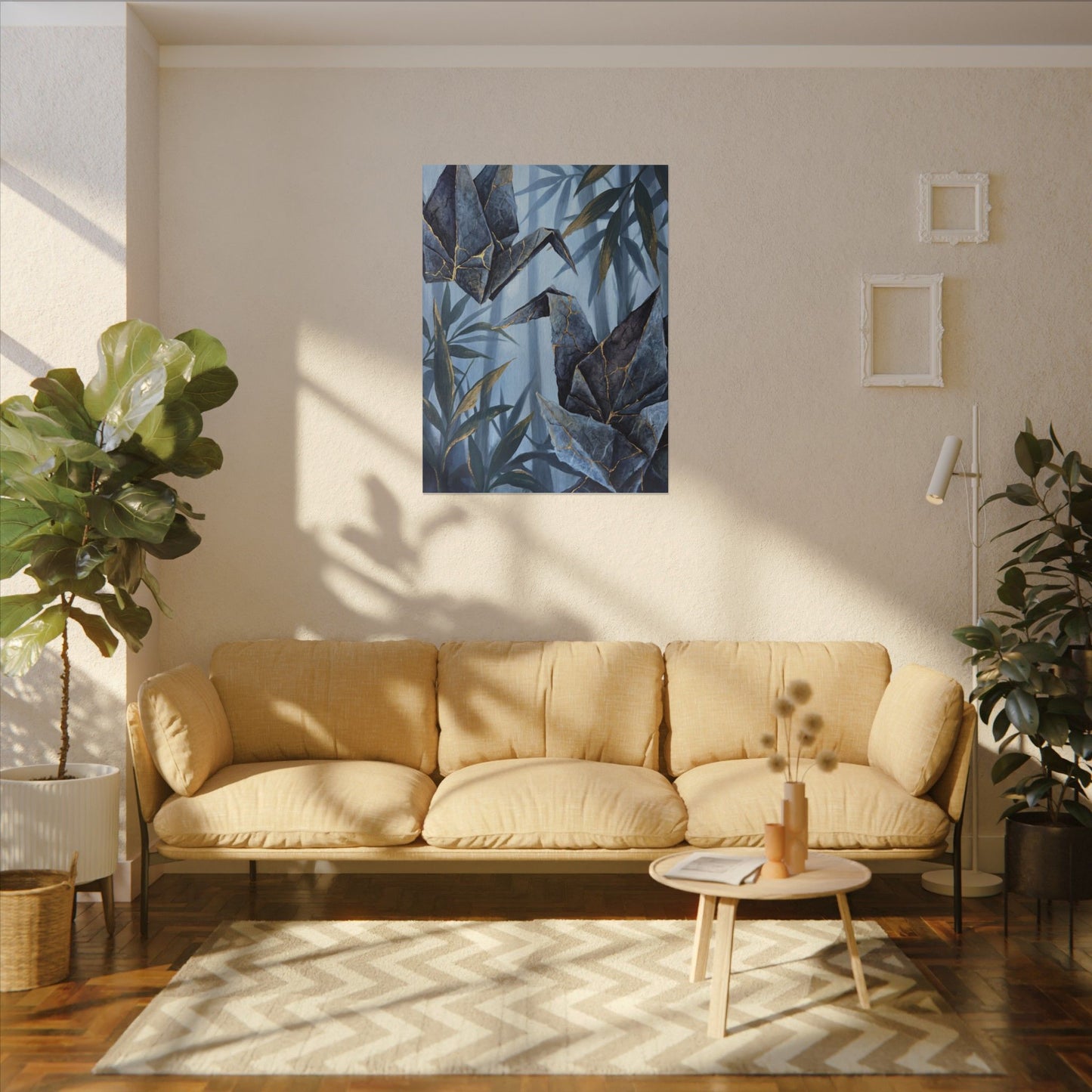Paper Fold Canvas Art | Summer Kintsugi Crackle Gold Art