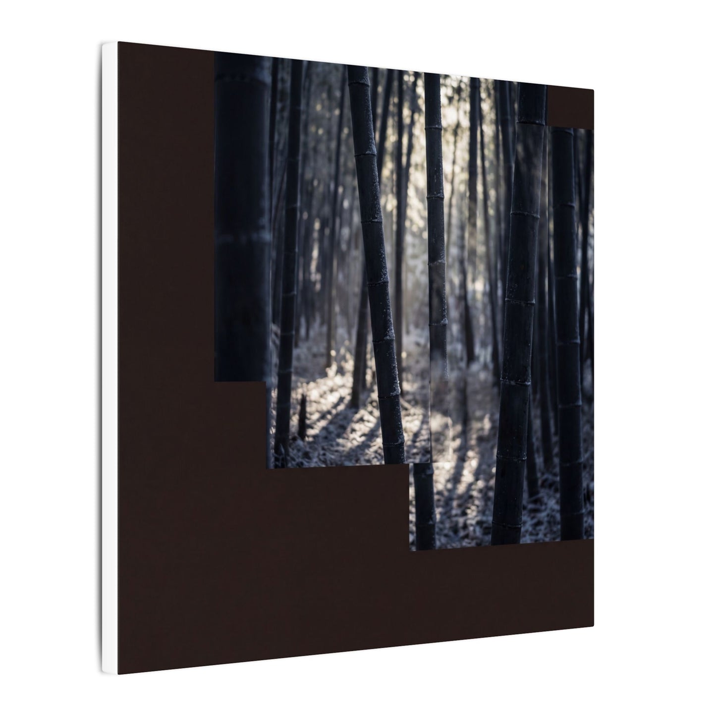 Bamboo Grove Canvas Art | Winter Dark Japandi Moody Minimal Art