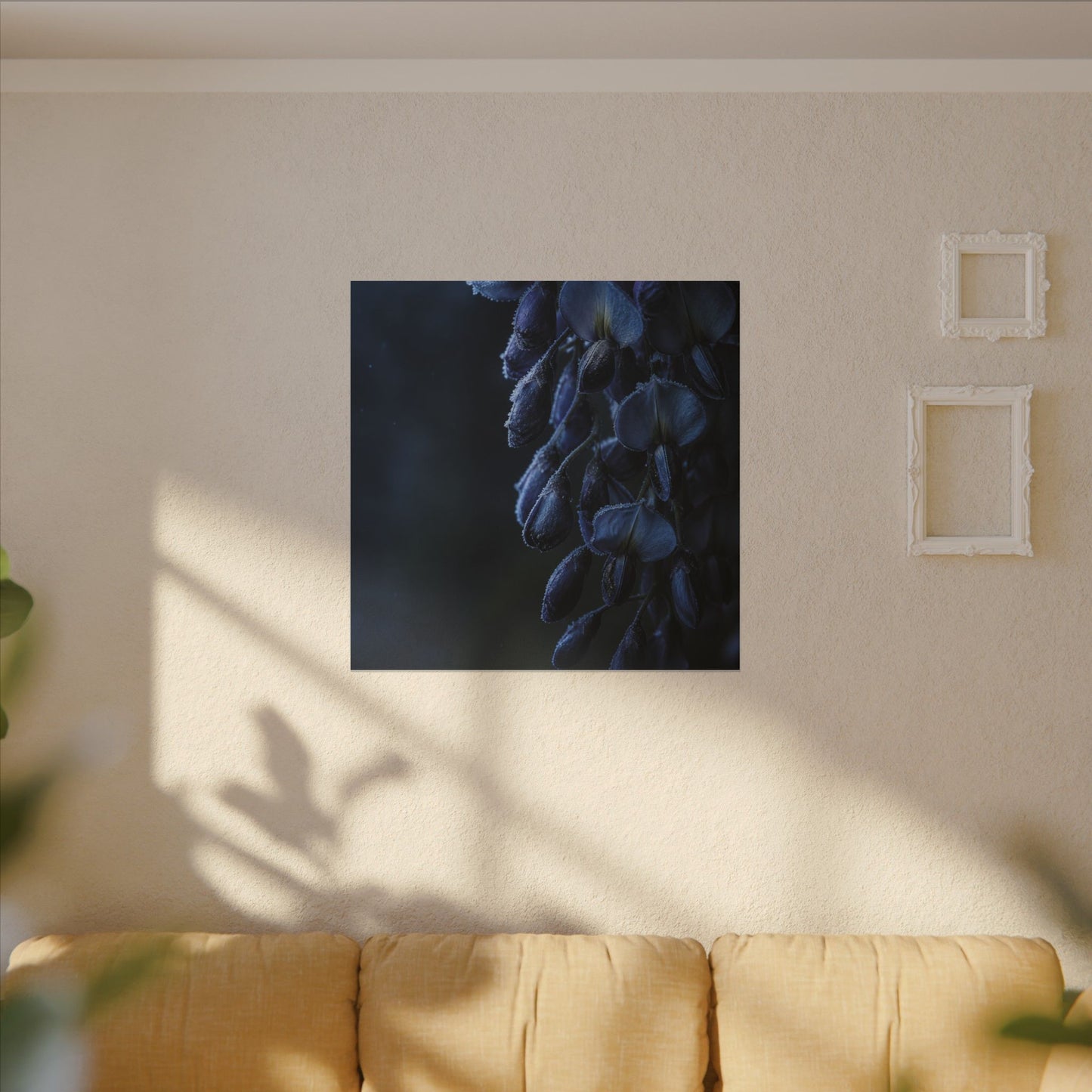 Winter Wisteria Shadow Zen Canvas Art | Atmospheric Decor