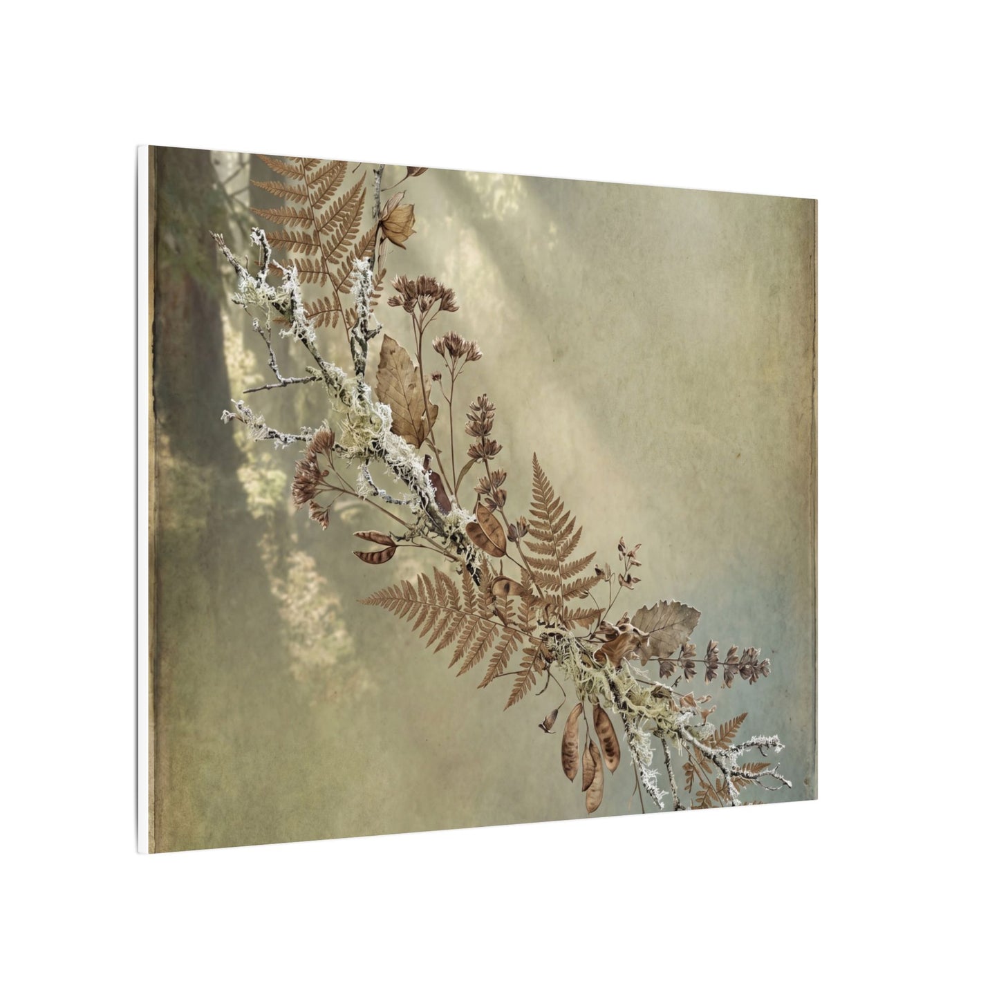 Winter Dried Flowers Forest Whimsy Canvas Art | Earthy Decor