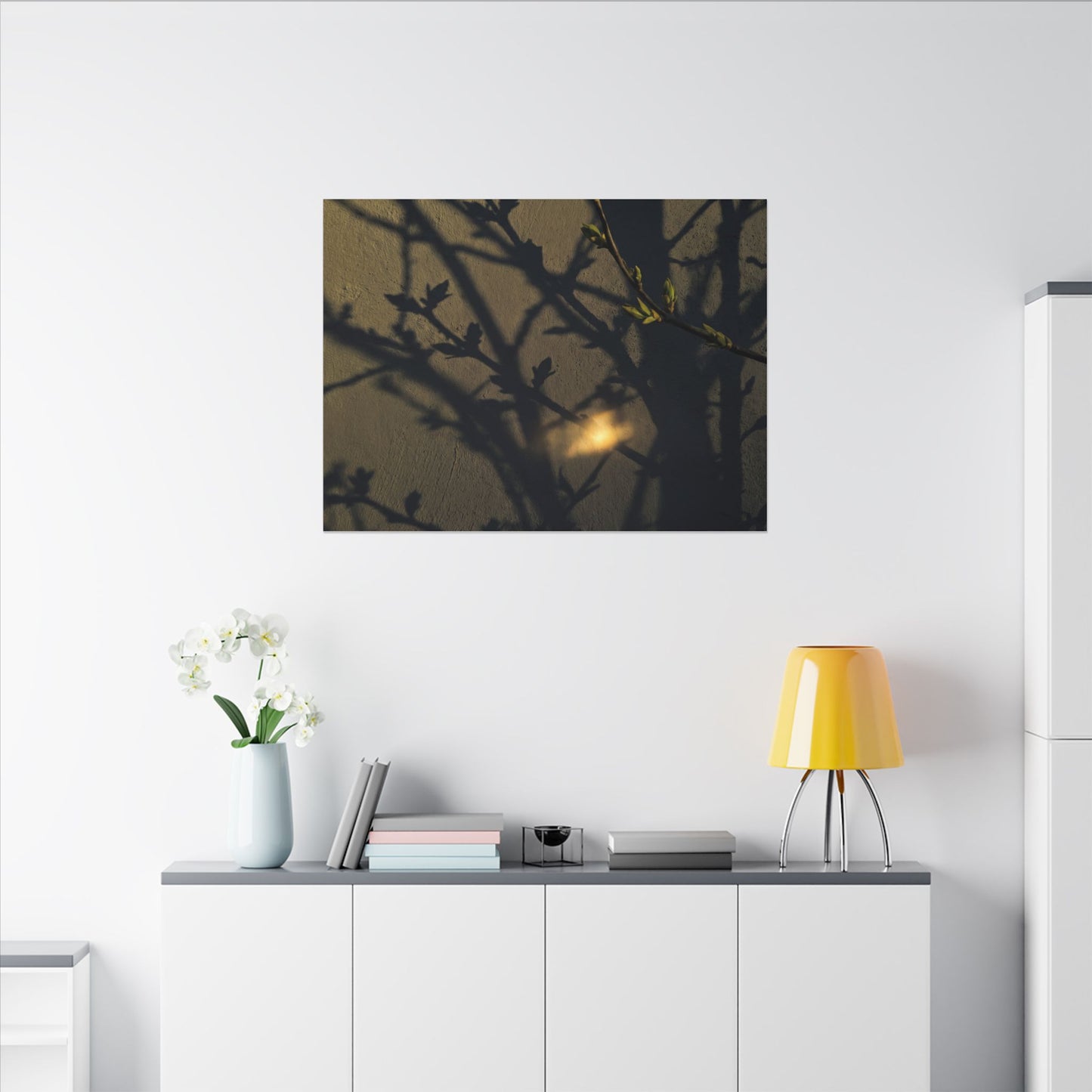 Bold Shadow Play Canvas Art - Moody Minimal Dark Japandi