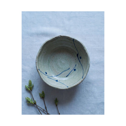 Japandi Ceramic Bowl in Moonlight | Minimal Line Wall Art Print