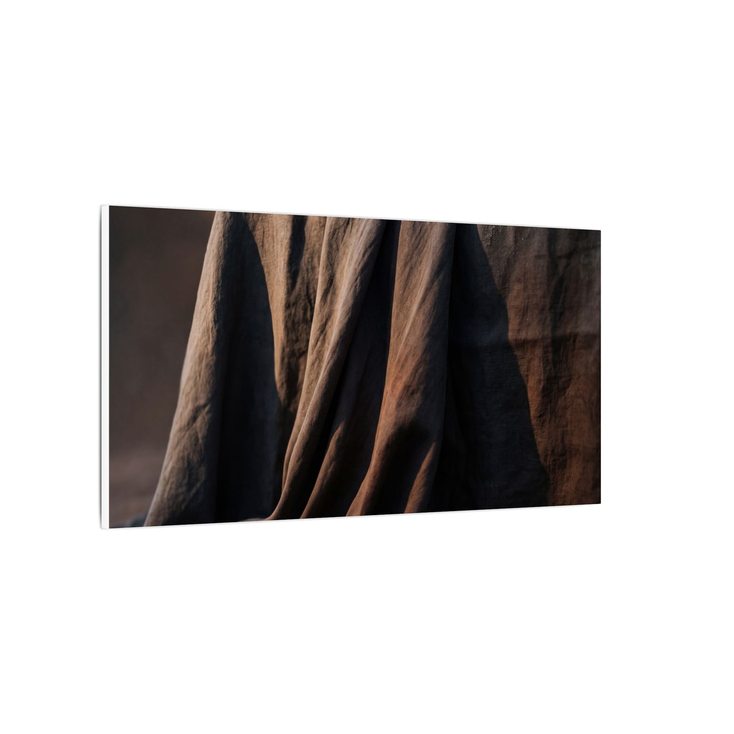 Silk Drape Canvas Art | Winter Dark Japandi Shadow Zen Art