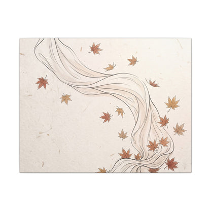 Japandi Silk Drape in Dawn | Minimal Line Canvas Art