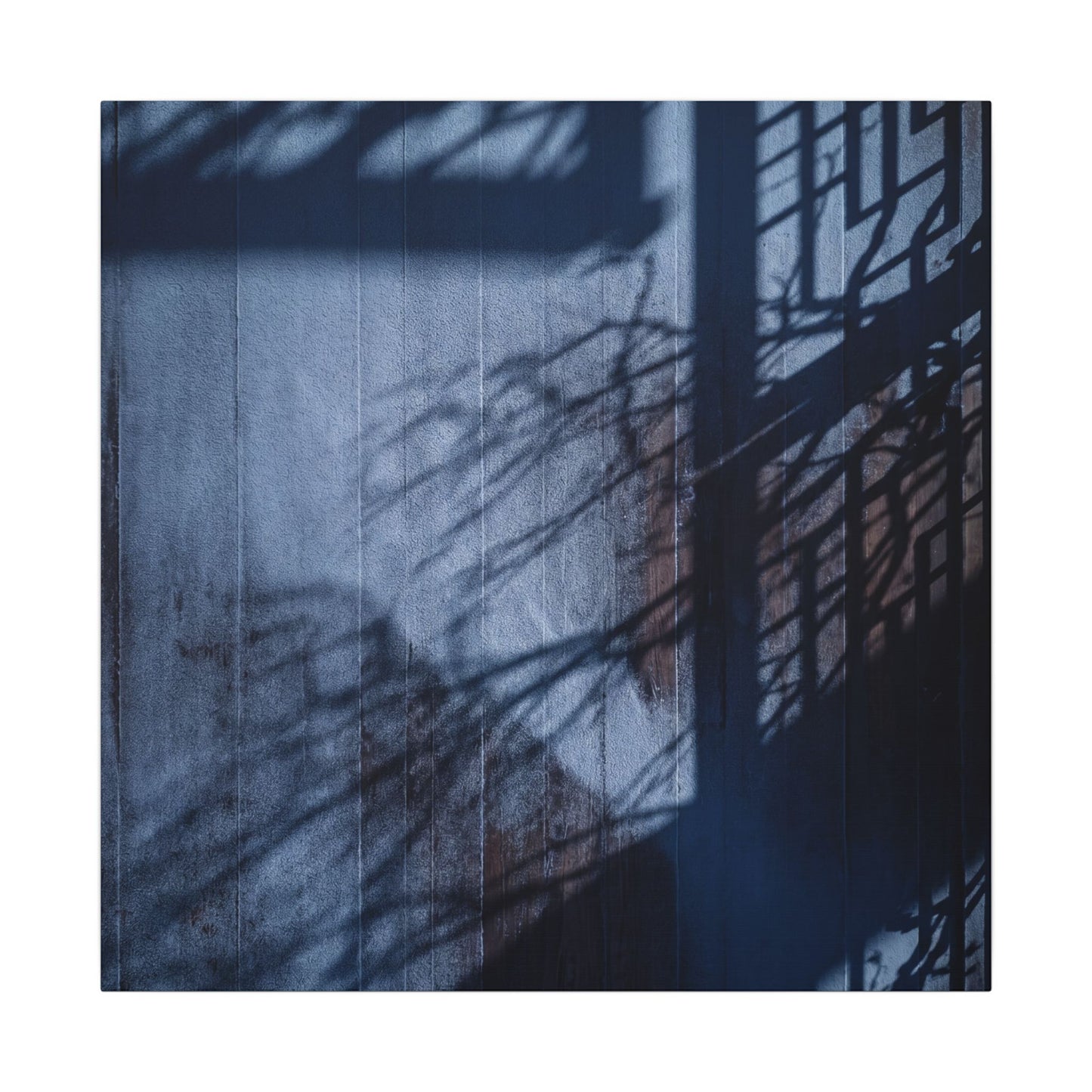 Shadow Play Moody Minimal Canvas Art | Moody Dark Japandi Art