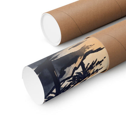 Calm Mountain Mist Wall Art Print - Ukiyo E Inspired Zen