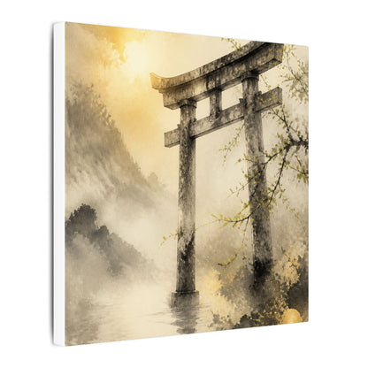 Spring Torii Gate Sumi E Canvas Art | Tranquil Decor