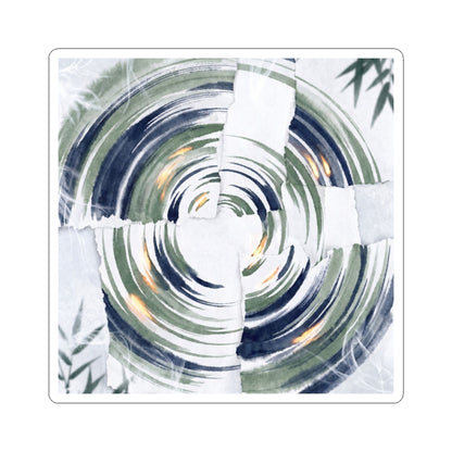 Water Ripple Sumi E Sticker | Calm Zen Art
