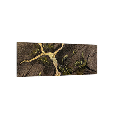 Spring Cracked Earth Charcoal Ink Canvas Art | Luxurious Decor