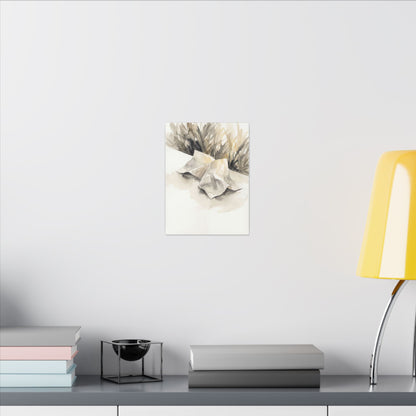 Paper Fold Watercolor Canvas Art | Warm Japandi Art