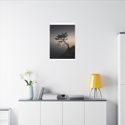 Dawn Pine Tree Canvas Art - Dark Japandi Datsuzoku