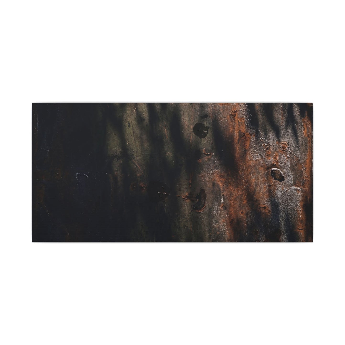 Rust Patina Shadow Zen Canvas Art | Luxurious Dark Japandi Art