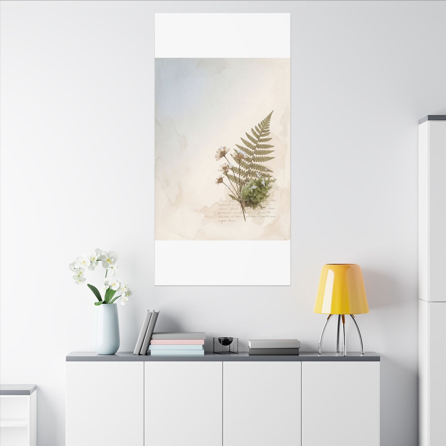 Winter Moss Close Up Herbarium Canvas Art | Enchanting Decor