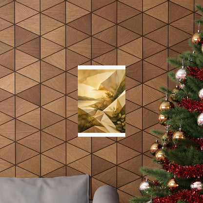 Golden Hour Paper Fold Wall Art Print - Japandi Ma