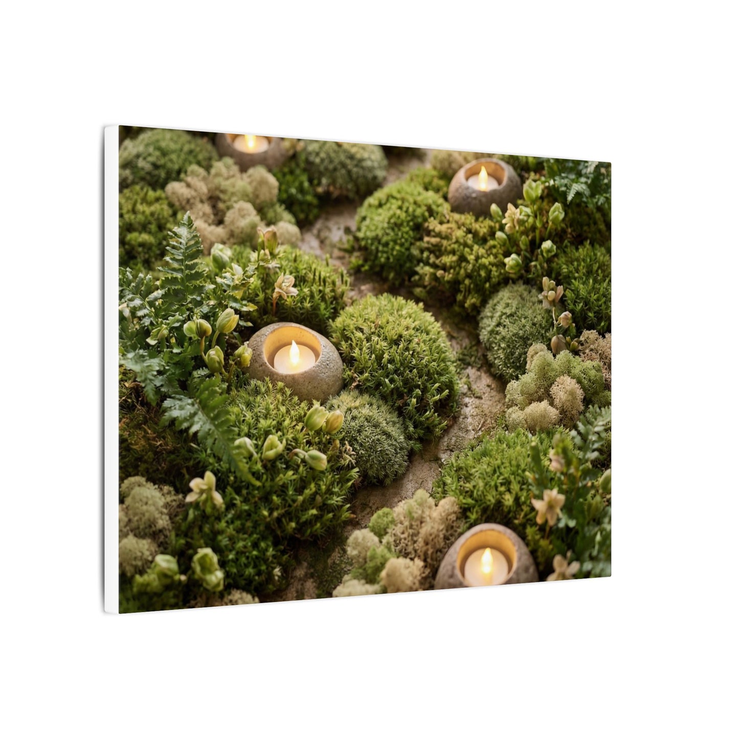 Moss Close Up Japanese Pattern Canvas Art | Neutral Japandi Art